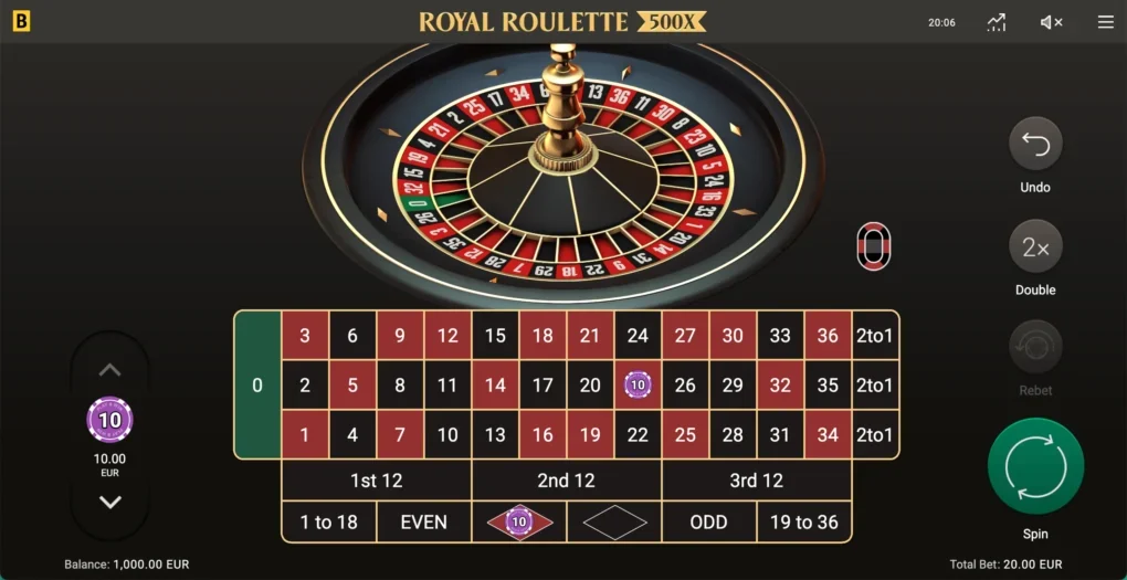 Royal Roulette 500X – Lightning og innsats på enkeltall