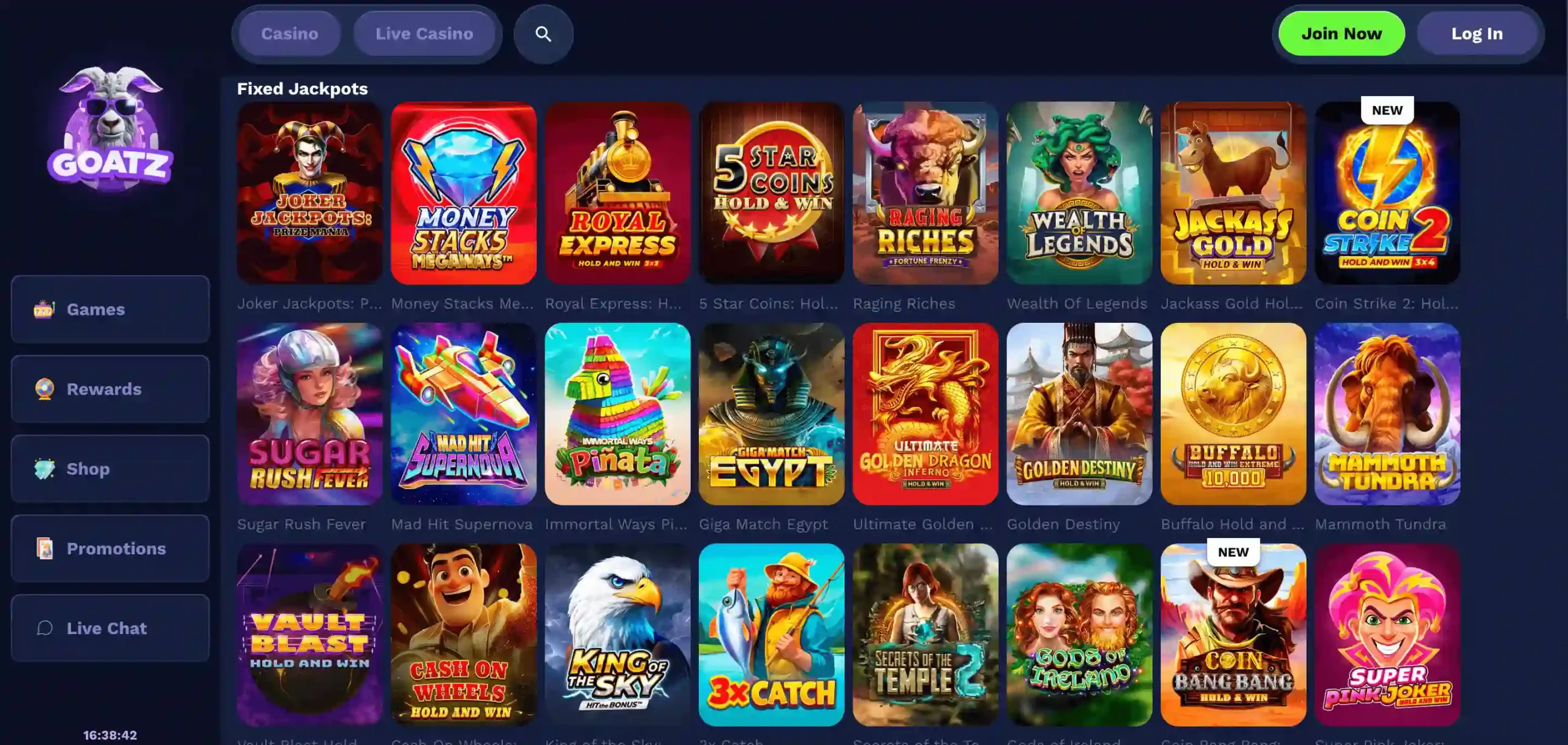 Goatz jackpot games