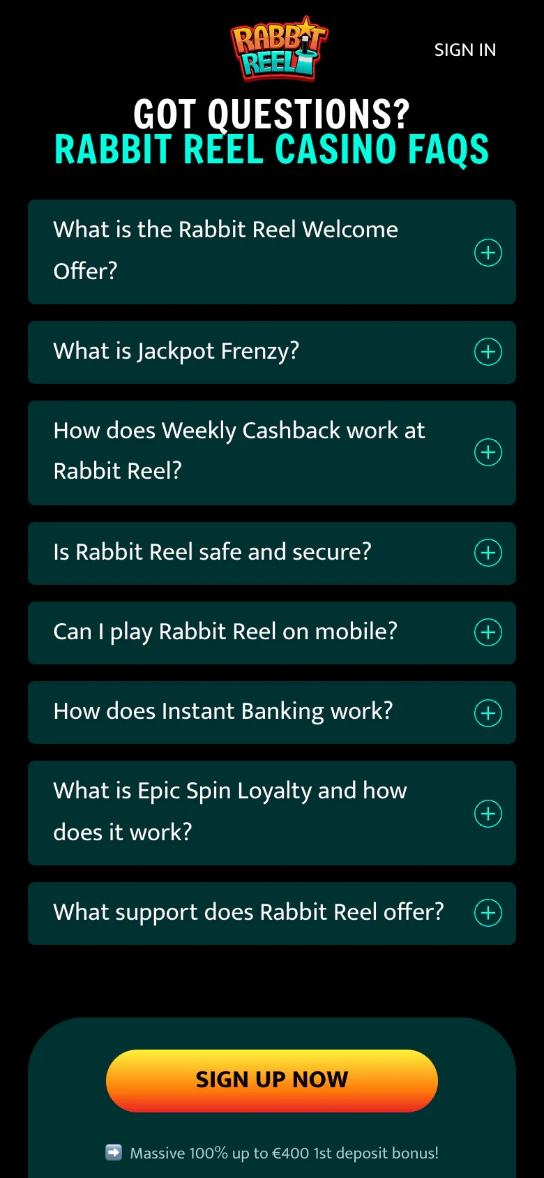 RabbitReel betaling og uttak på mobil