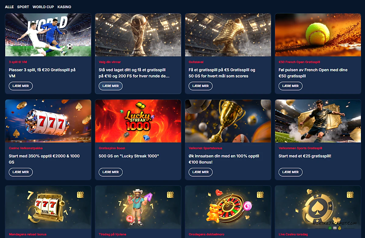 KudosBet kampanjer og casino velkomstpakke